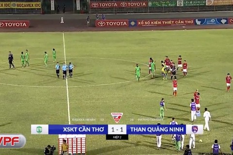 Video bàn thắng Cần Thơ 1-1 Than Quảng Ninh