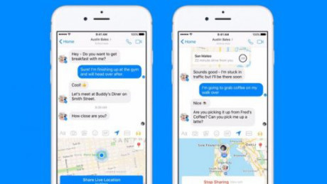 Facebook bổ sung tính năng chia sẻ vị trí trực tiếp trên Messenger