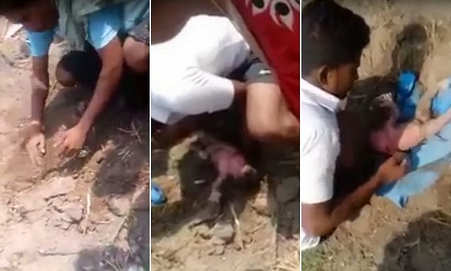 Giải cứu bé sơ sinh bị chôn sống