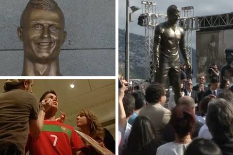 Ronaldo được vinh danh với bức tượng tệ hại