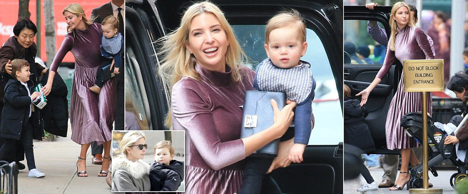 Ivanka Trump đưa con về thăm bố mẹ chồng