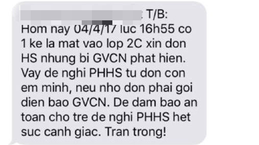 Nhà trường cảnh báo phụ huynh 