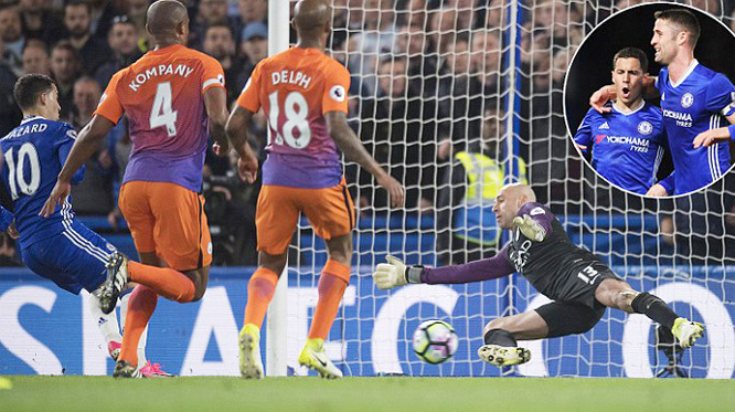 Hazard rực sáng, Chelsea hạ đo ván Man City