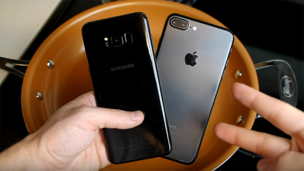 iPhone 7 Plus 'chết sặc' khi đấu với Galaxy S8 Plus trong nước sôi