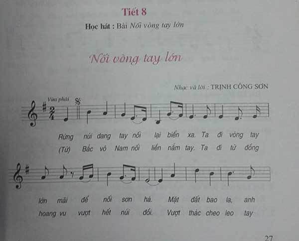 Bài hát “Nối vòng tay lớn” đã có trong sách giáo khoa