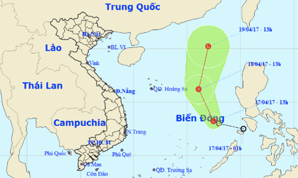 Áp thấp nhiệt đới giật cấp 8 trên biển Đông