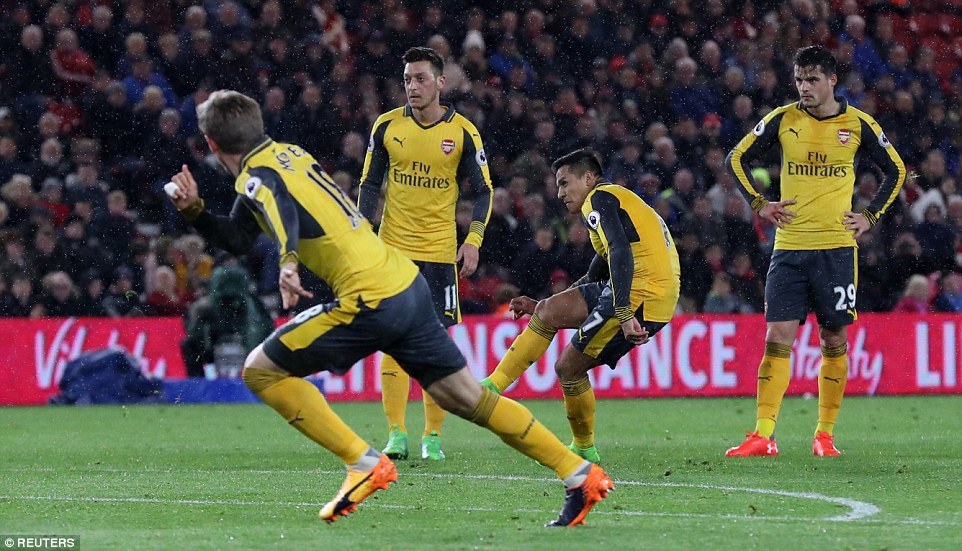 Video bàn thắng Middlesbrough 1-2 Arsenal