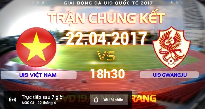 Link xem trực tiếp U19 Việt Nam vs U19 Gwangju 18h30 ngày 22/4