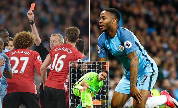 Fellaini bị đuổi, MU 