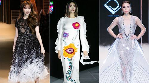 Ngọc Trinh, Kỳ Duyên đọ catwalk với siêu mẫu Võ Hoàng Yến