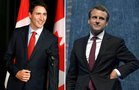 Tân Tổng thống Pháp và Thủ tướng Canada, ai đẹp trai hơn?