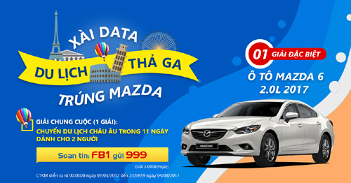 Dân mạng ‘phát sốt’ với giải thưởng Mazda6 của MobiFone