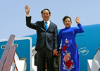 Chủ tịch nước và phu nhân đến Bắc Kinh