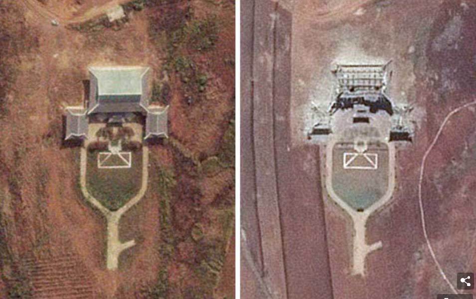 Lộ ảnh vệ tinh bản sao Nhà Xanh bị bắn phá ở Triều Tiên