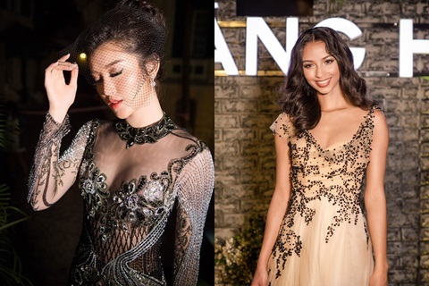 Á hậu Huyền My đọ sắc với Hoa hậu Pháp trong hậu trường