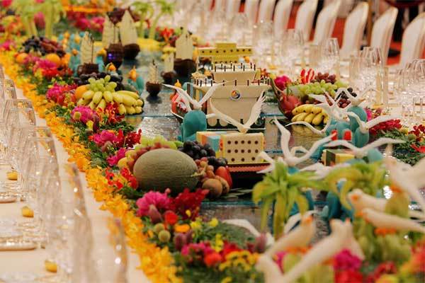Ngắm bàn tiệc ông Tập Cận Bình thết đãi lãnh đạo các nước