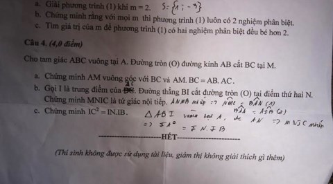 Quảng Nam ra đề thi môn toán bị sai