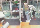 Cướp liều lĩnh lùi ô tô bán tải vào khuân cây ATM