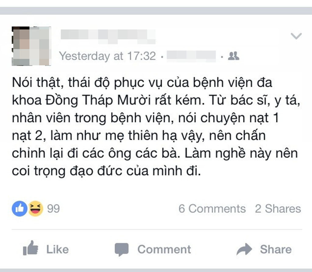 Đánh giá lại hạnh kiểm của nữ sinh “chê bệnh viện” trên Facebook