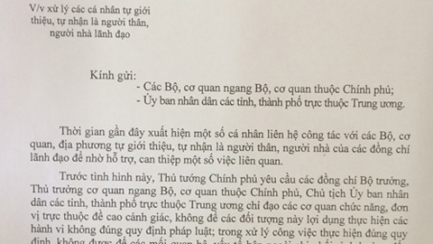 Thủ tướng yêu cầu xử lý các 'người nhà' lãnh đạo