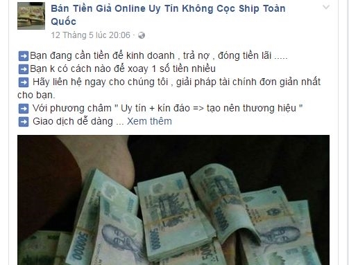 Bỏ 1 triệu đồng mua được 10 triệu đồng tiền giả