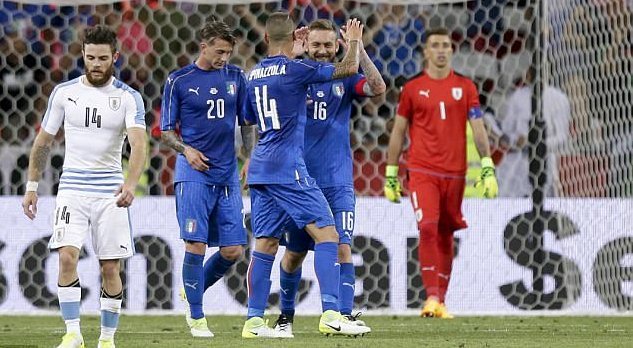 Vắng Suarez, Uruguay thua tan nát trước Italia