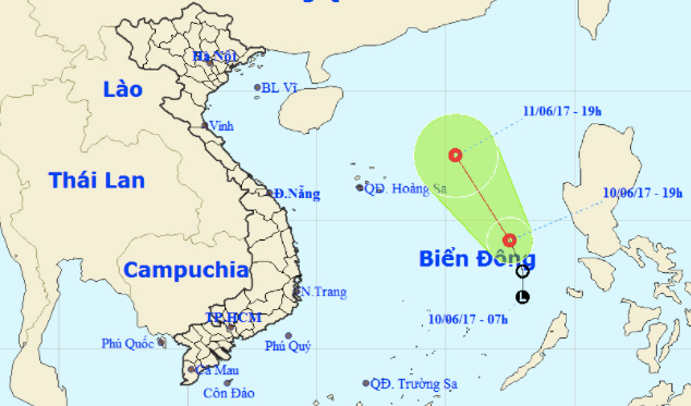 Thời tiết 11/6: Áp thấp giật cấp 8 tiếp tục mạnh thêm
