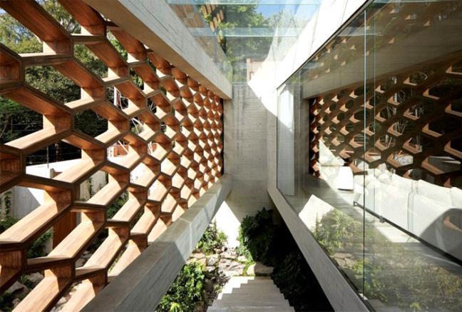 Ngắm ngôi nhà hiện đại nổi bật với vách tường tổ ong