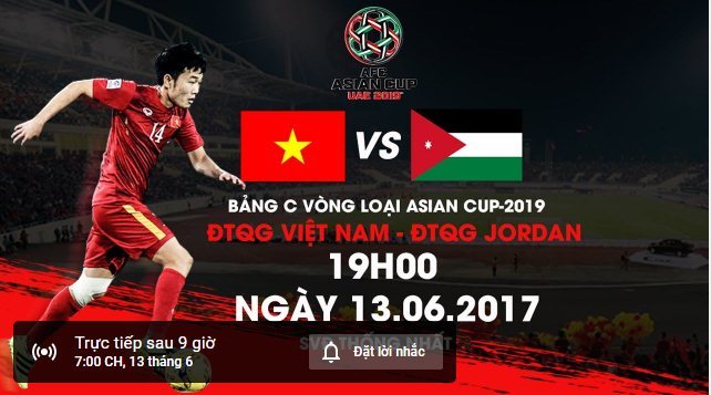 Link xem trực tiếp Việt Nam vs Jordan 19h00 ngày 13/6
