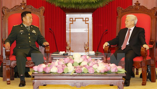 Tổng bí thư tiếp Phó chủ tịch Quân ủy TƯ Trung Quốc