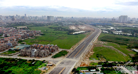 Ngắm đường nghìn tỷ nối 3 quận Thủ đô từ trên cao