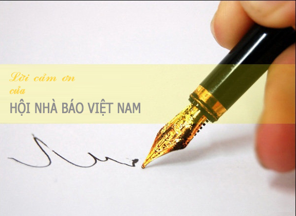 Lời cảm ơn của Hội Nhà báo Việt Nam