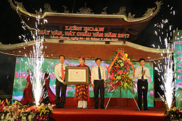 Lễ hội đền Lảnh Giang nhận bằng Di sản văn hóa phi vật thể quốc gia