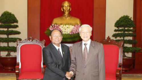 Tổng bí thư tiếp Chủ tịch Quốc hội Campuchia