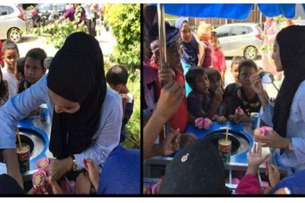 Cư dân mạng phát sốt vì thiếu nữ bán kem xinh đẹp