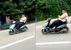 Cảnh lái xe máy gây khiếp sợ của người đàn ông trên xa lộ