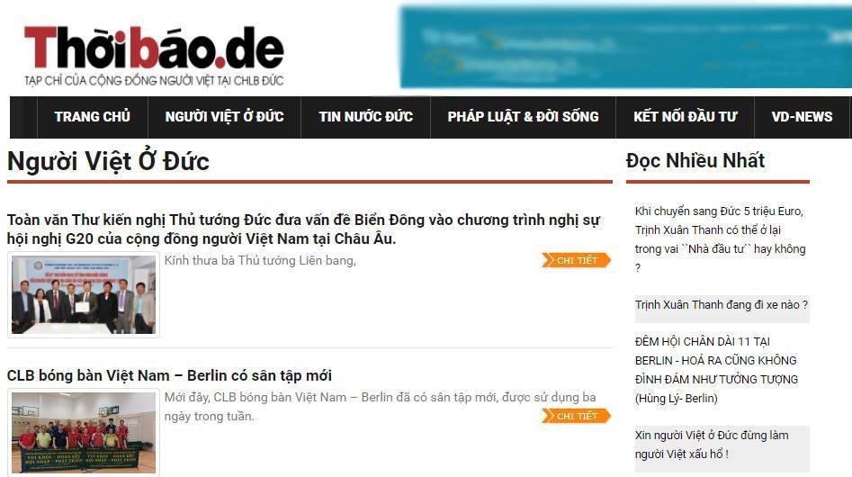 Thoibao.de đăng tải nhiều thông tin xuyên tạc