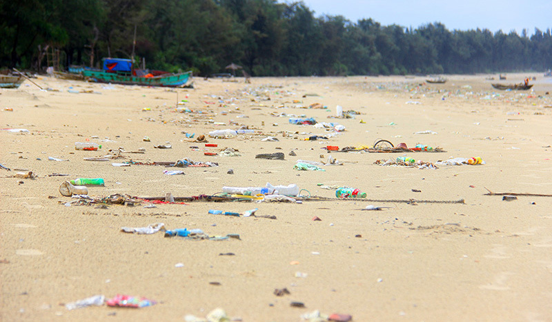 biển Cô tô ngập rác