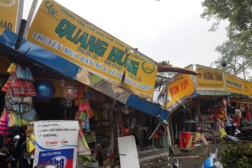 Nhánh cây rỗng ruột đè sập 2 cửa hàng thời trang ở Sài Gòn