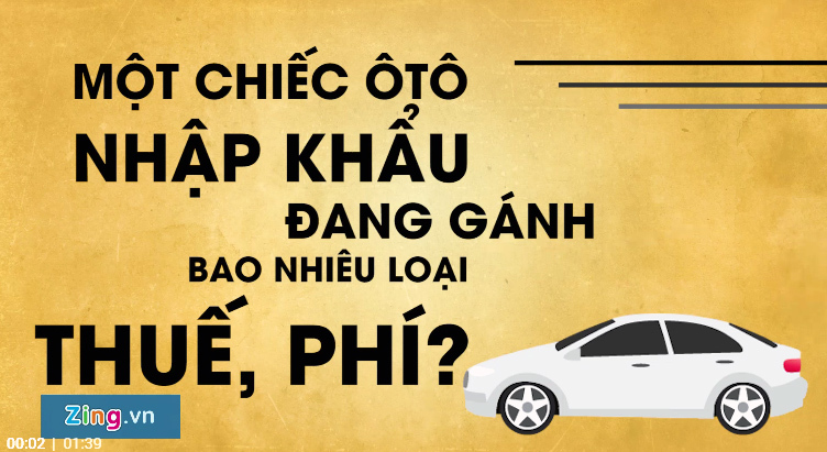 Một chiếc ôtô nhập khẩu đang gánh bao nhiêu loại thuế, phí?