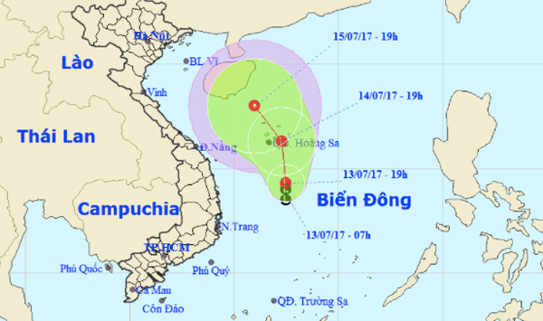 Áp thấp xuất hiện trên biển Đông