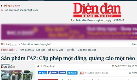 Phạt báo Diễn đàn doanh nghiệp đưa tin sai sự thật