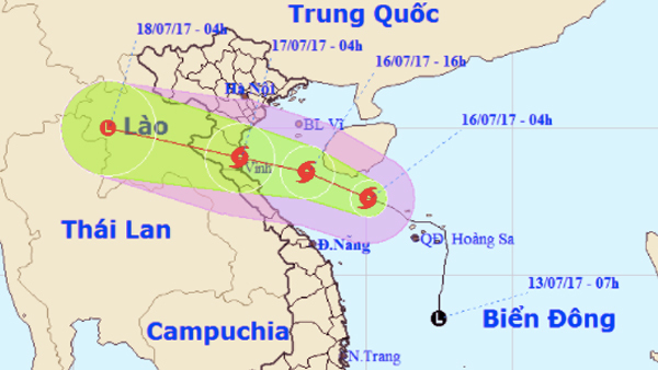 Bão số 2 tăng cấp nhắm Thanh Hóa - Hà Tĩnh, sóng biển cao 5m