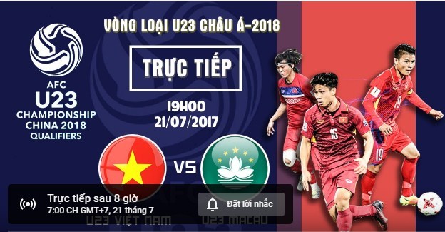 Link trực tiếp U22 Việt Nam vs U22 Macau, 19h ngày 21/7