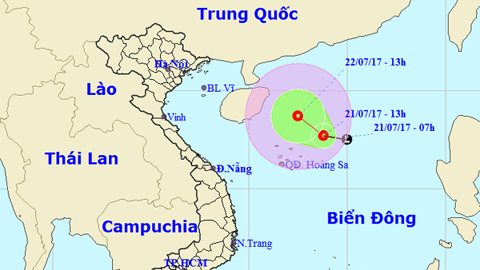 Áp thấp nhiệt đới trên biển Đông đang mạnh lên