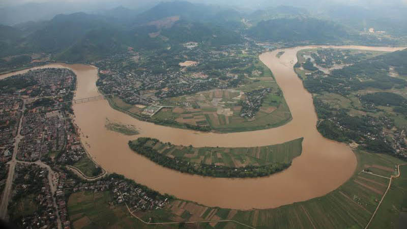 Nước sông Hồng tại Hà Nội đang lên nhanh