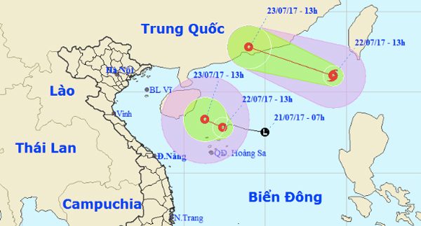 Bão số 3 giật cấp 10 nối đuôi áp thấp vào biển Đông