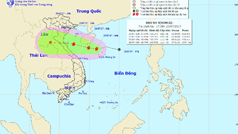 Bão số 4 giật cấp 10 hướng Thanh Hóa - Quảng Bình