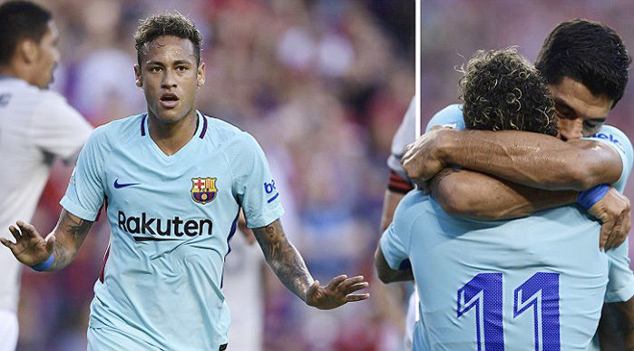 Neymar rực sáng, Barca cắt đứt mạch thắng của MU