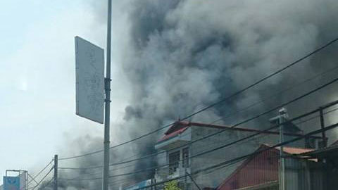 cháy xưởng Hoài Đức